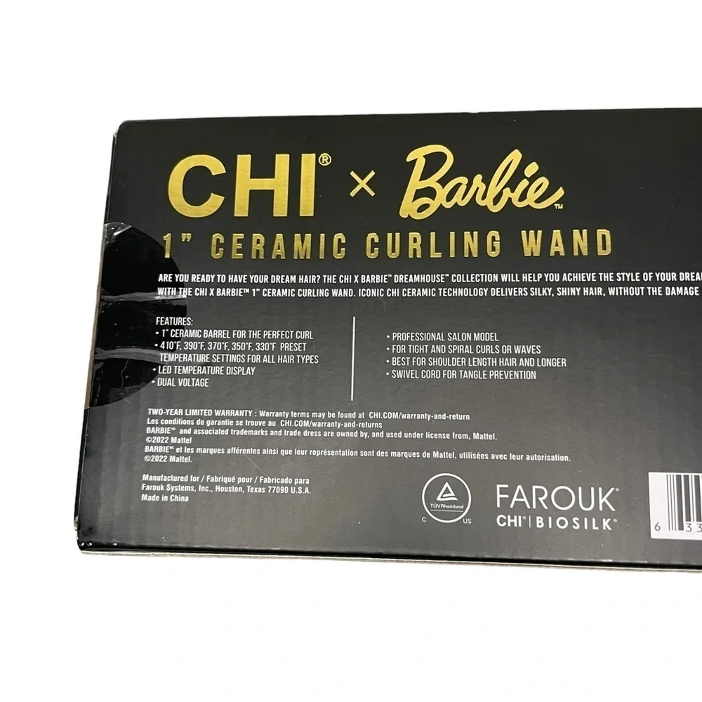 Chi x Barbie 1 Inch Ceramic Curling Wand New in Box